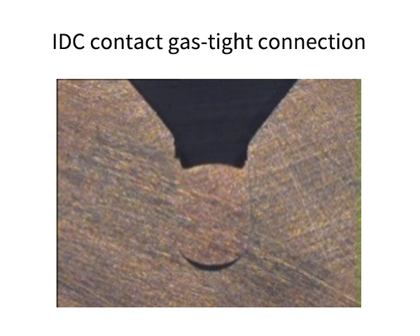 IDC contact gas-tight connection