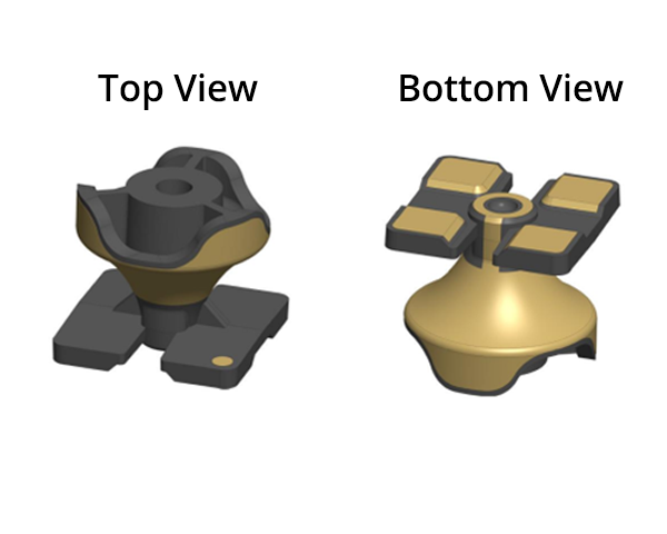 Top view, Bottom view